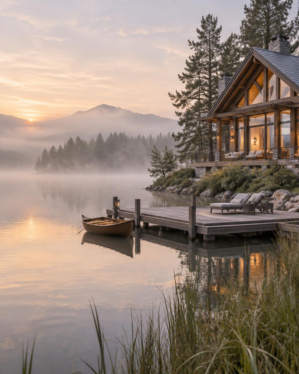 Casa de pe lac: dimineți cu ceață și liniște